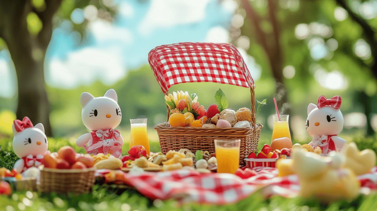 Smoby Hello Kitty Panier Pique-Nique Avec 20 Accessoires - Rose - Idéal Pour Enfants